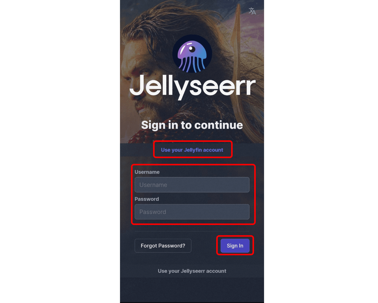 Login jellyseer